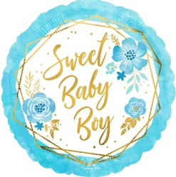 Pienet Foliopallot>Anagram International Inc, 7700 Anagram Drive, MN 55344-7307, USA, http://www.anagramballoons.com/ Sweet baby boy vaaleansininen foliopallo
