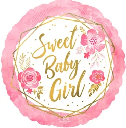 Pienet Foliopallot>Anagram International Inc, 7700 Anagram Drive, MN 55344-7307, USA, http://www.anagramballoons.com/ Sweet baby girl vaaleanpunainen foliopallo
