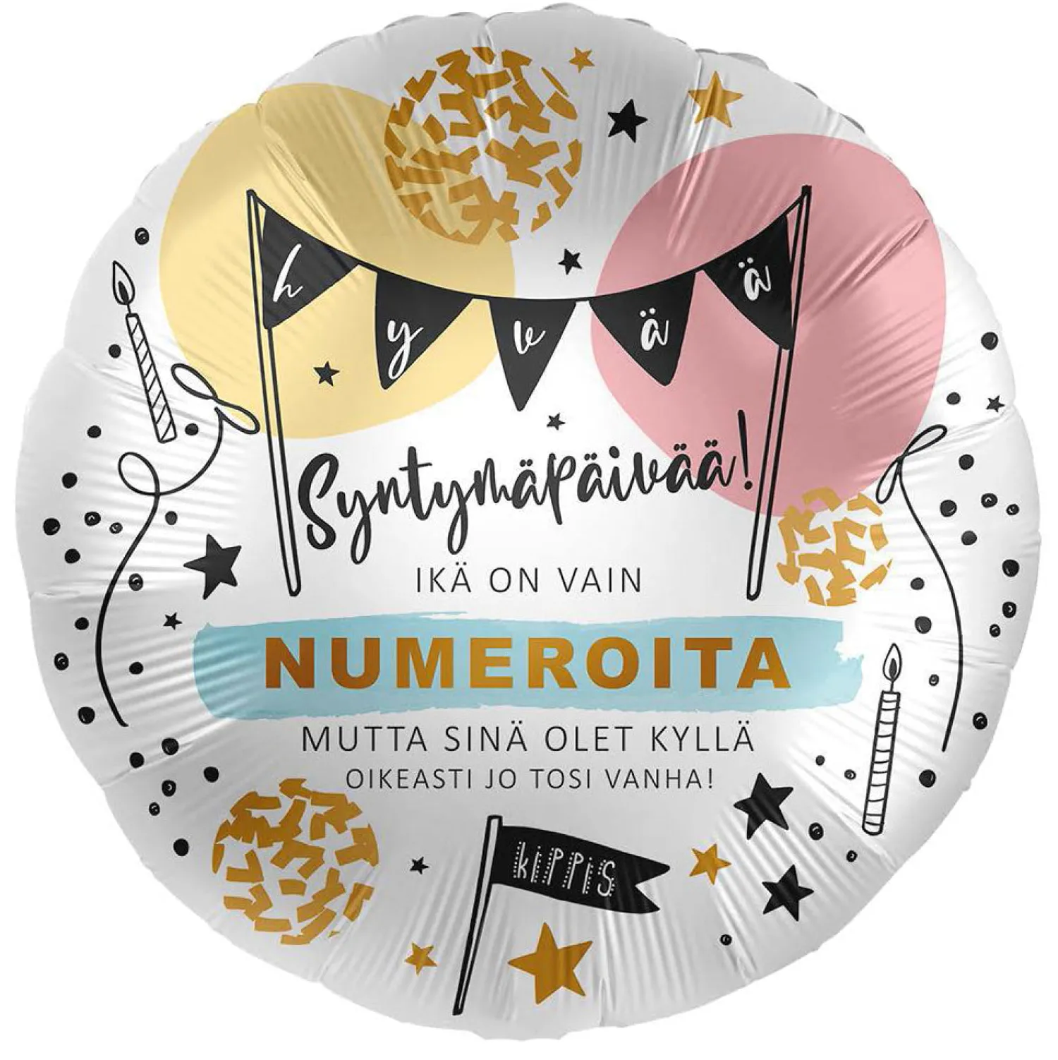Syntymäpäivät|Syntymäpäivät>Premioloon Syntymäpäivä ikä on vain numeroita foliopallo