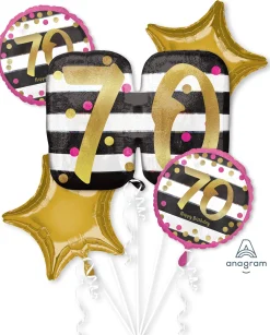 Numerofoliopallot>Anagram International Inc, 7700 Anagram Drive, MN 55344-7307, USA, http://www.anagramballoons.com/ Syntymäpäivät 70 foliopalloasetelmapakkaus