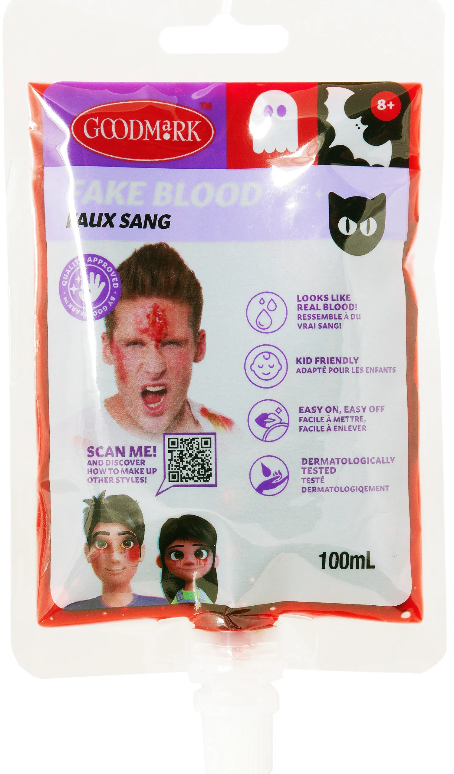 Tekoveret|Halloween>Goodmark Europe NV, Industrielaan 15, 8520 Kuurne, www.goodmarkgroup.com Tekoveripussi 100ml