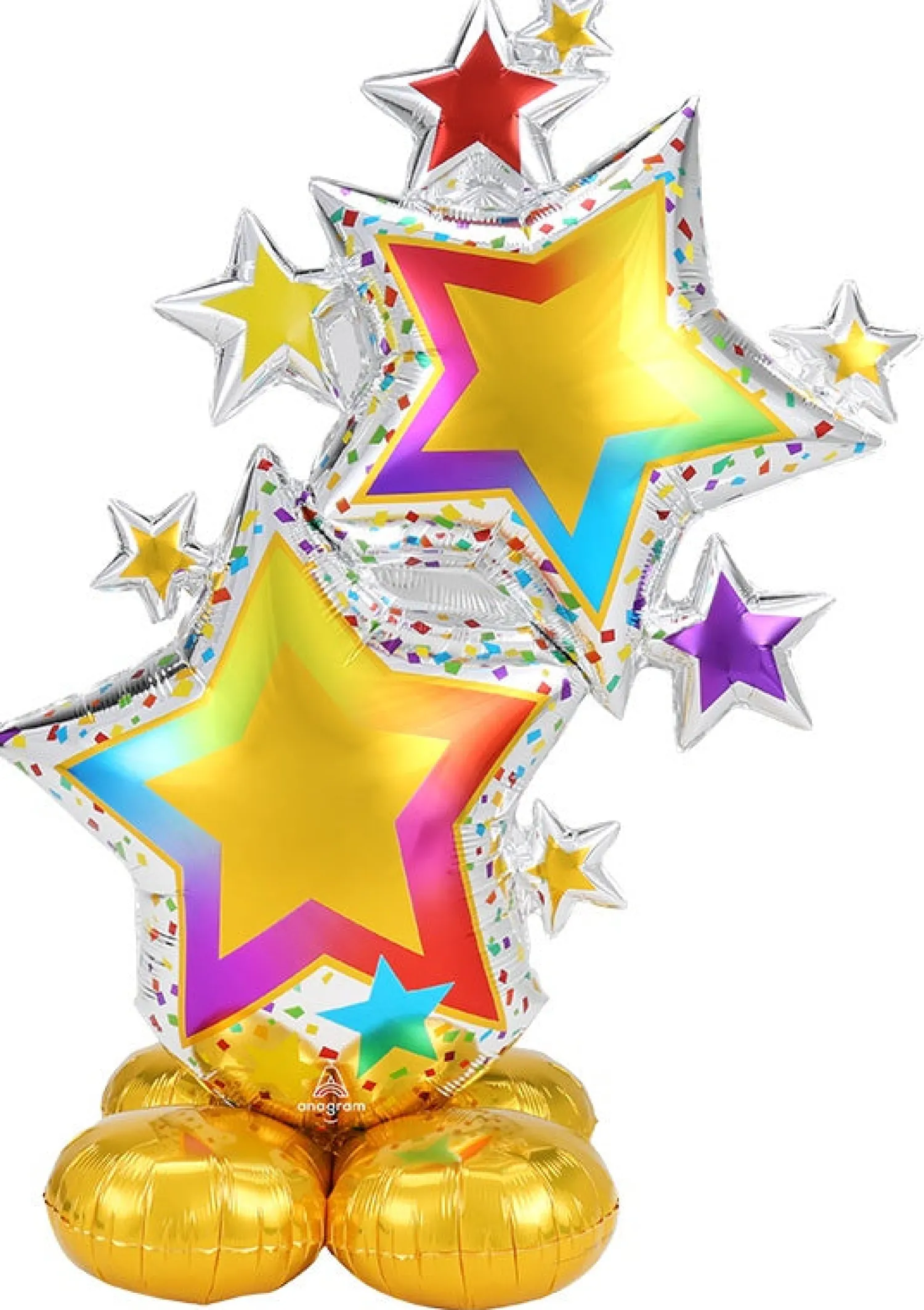 Syntymäpäivät|Syntymäpäivät>Anagram International Inc, 7700 Anagram Drive, MN 55344-7307, USA, http://www.anagramballoons.com/ Tähdet ilmatäytteinen foliopallo 149 cm