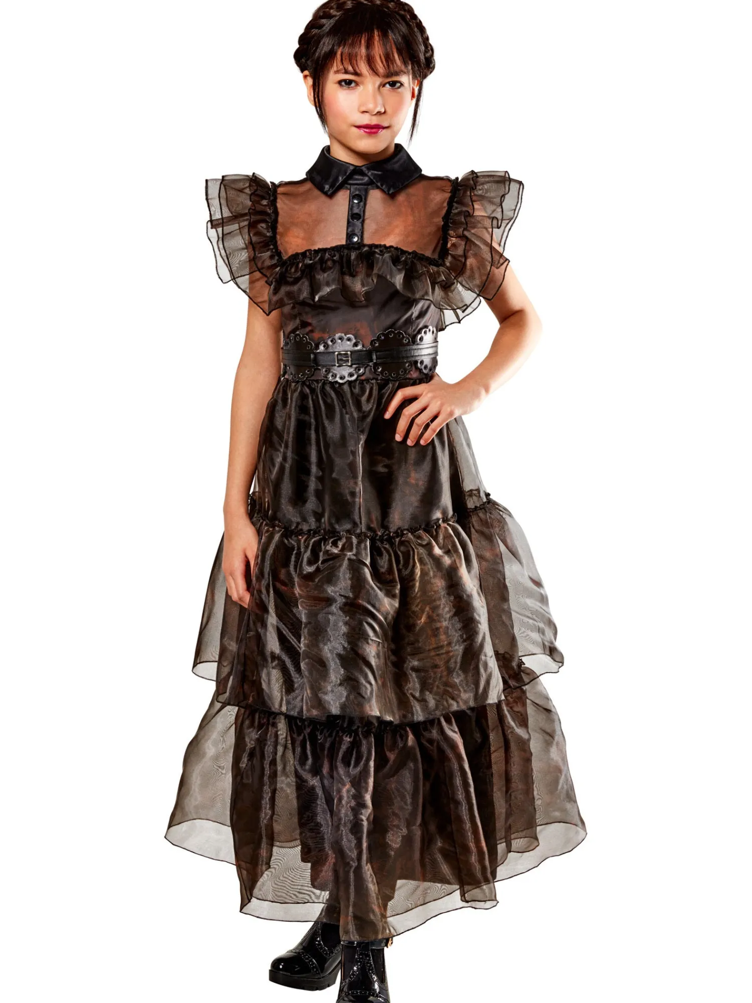 Lasten Naamiaisasut|Halloween>Rubies Netherlands b.v., Heldenseweg 25A, 6086 PD Neer, www.rubies.com The Addams Family Wednesday tanssiaisasu 14-16v