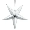 Joulu|Muut Ripustettavat Koristeet>PartyDeco sp. z o.o. sp. k., ul. Kolumba 1, 70-035 Szczecin, www.partydeco.com Tähtikoriste pahvia 45 cm hopeanvärinen 1 kpl/pkt