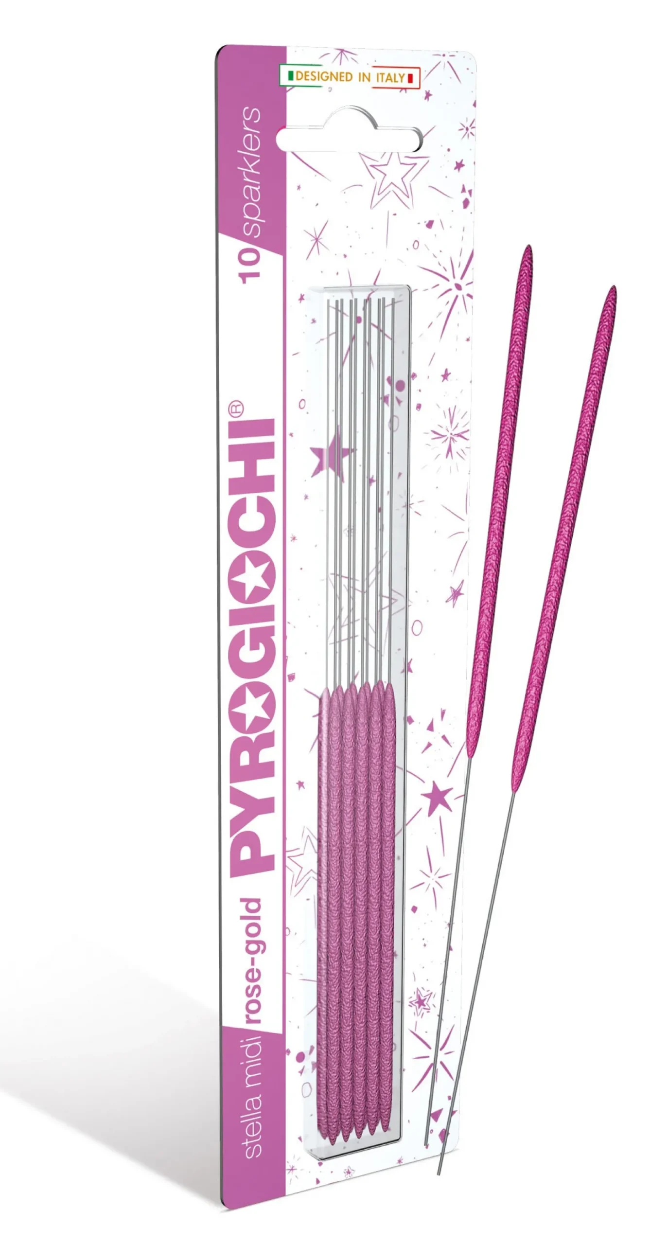 Häät|Häät>Pyrogiochi Hamburg GmbH, Via Lombardia 38, z.i. di Gello, 56025 Pontedera (PI), https://pyrogiochi.com Tähtisädetikku pinkki 18 cm 10 kpl/pkt K18