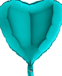 Yksiväriset Ilmapallot>Grabo Intl Srl, Via del Lavoro 33, 47853 CORIANO, ITALY, www.graboballoons.com Turkoosi sydän foliopallo