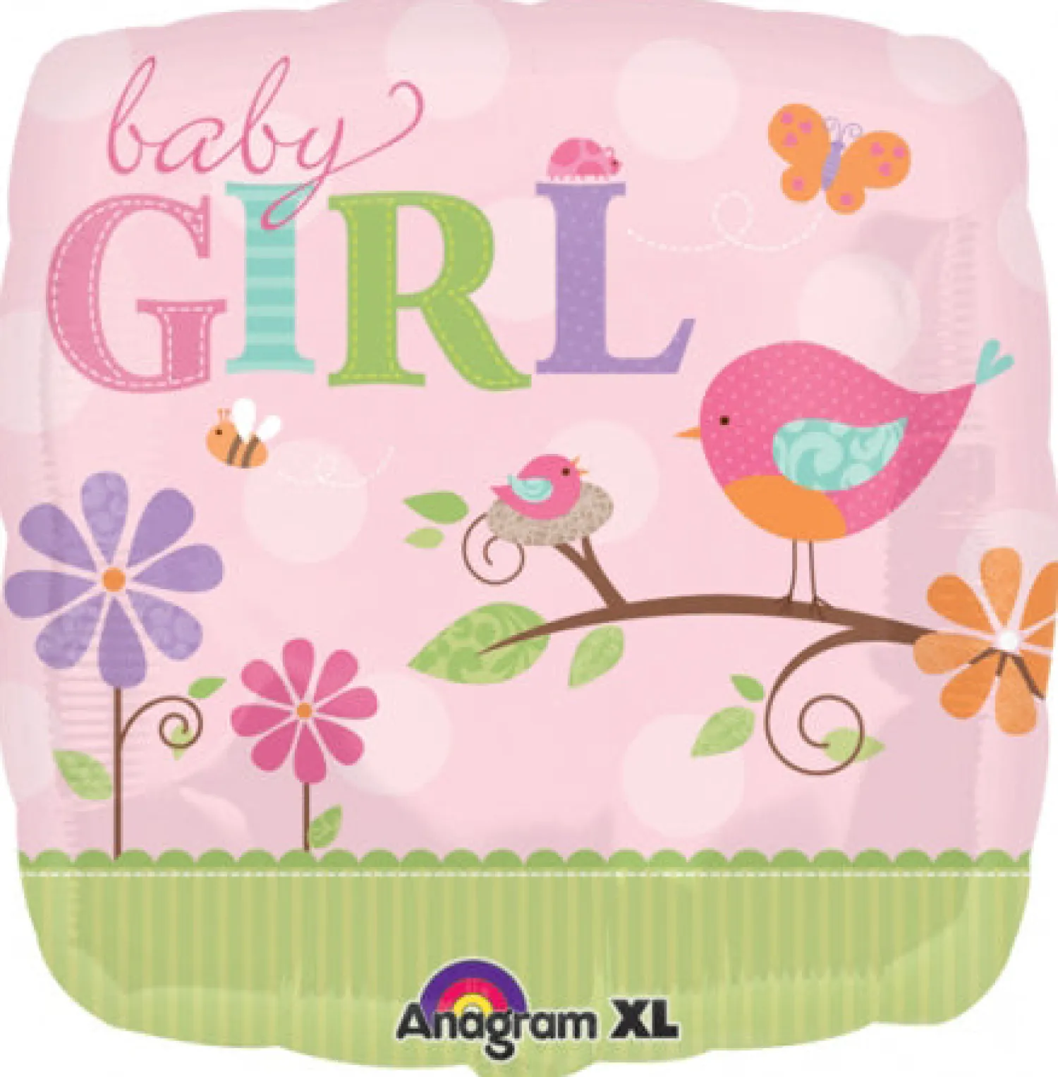 Pienet Foliopallot>Anagram International Inc, 7700 Anagram Drive, MN 55344-7307, USA, http://www.anagramballoons.com/ Tweet Baby Pink foliopallo