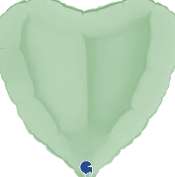 Pienet Foliopallot|Yksiväriset Foliopallot>Grabo Intl Srl, Via del Lavoro 33, 47853 CORIANO, ITALY, www.graboballoons.com Vaaleanvihreä sydän foliopallo