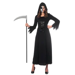 Halloween|Aikuisten Naamiaisasut>IV Beck / Amscan Europe GmbH, Dettinger Str. 148, 73230 Kirchheim/Teck, Germany, www.amscan-europe.com Viikatemiehen mekko hupulla