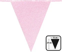 Muut Ripustettavat Koristeet>Boland Party Partners, P. O. Box 518, AK ALPHEN A/D RIJN, https://boland.eu Viirinauha vaaleanpunainen kimalle 16x20 cm - 6 m
