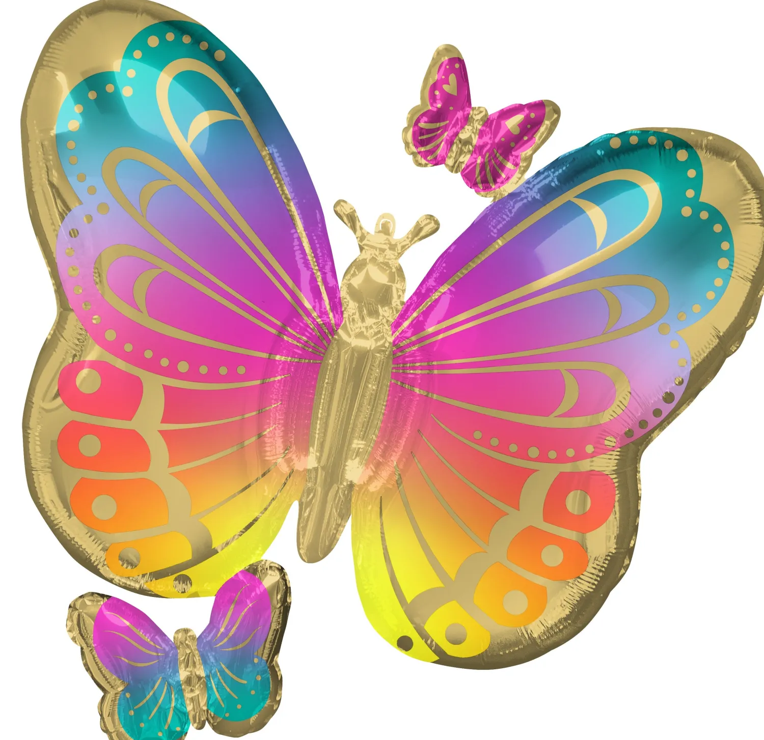 Muotofoliopallot|Vappu>Anagram International Inc, 7700 Anagram Drive, MN 55344-7307, USA, http://www.anagramballoons.com/ Värikkäät perhoset muotofoliopallo