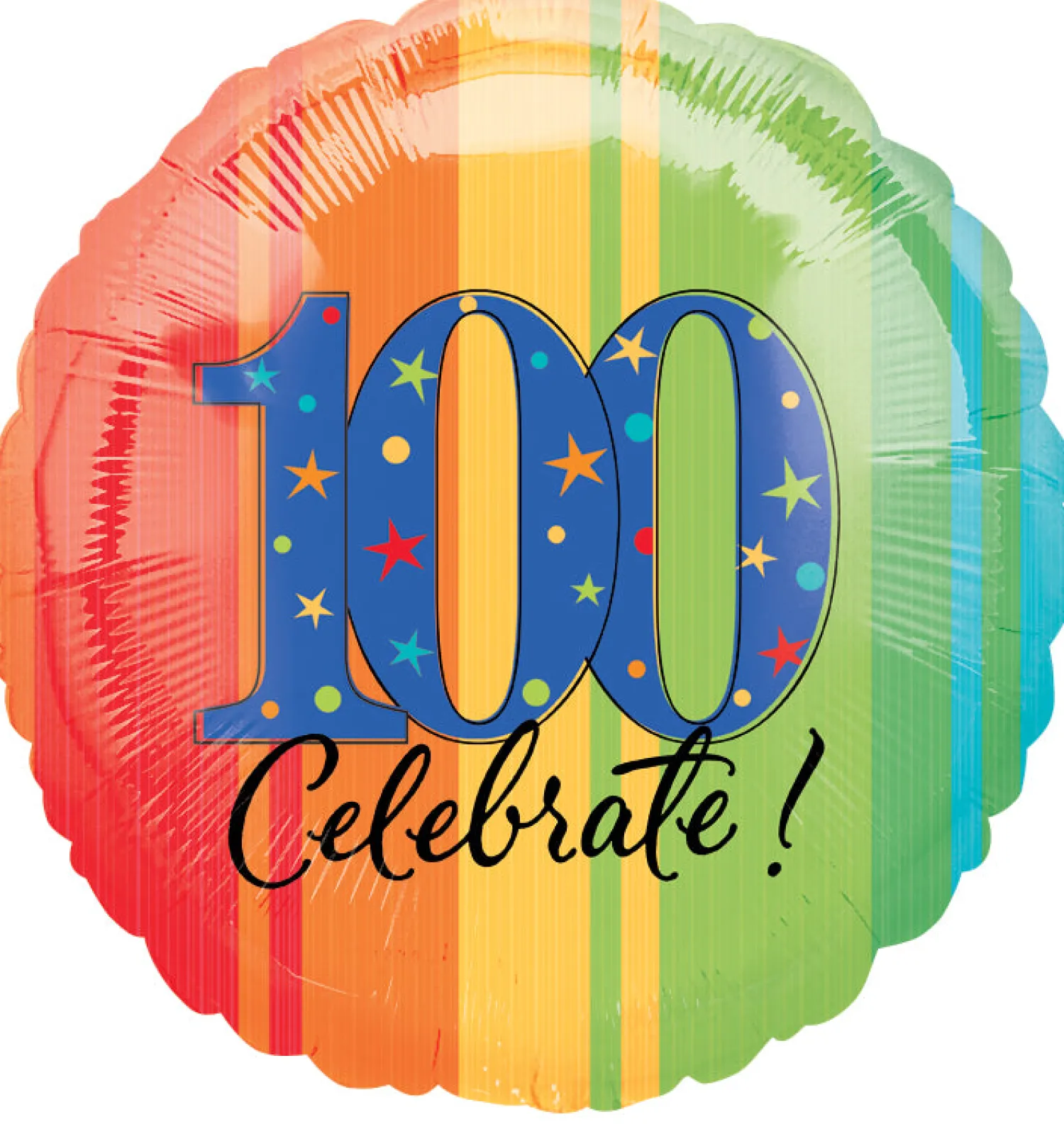 Pienet Foliopallot>Anagram International Inc, 7700 Anagram Drive, MN 55344-7307, USA, http://www.anagramballoons.com/ Värikäs 100 vuotta foliopallo