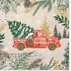 Joulu|Lautasliinat>PAW Sp. z o.o., Nektarowa 9, 62-002 Suchy Las, www.paw.pl We Care vintage jouluauto EKO-lautasliina 33 x 33 cm 20 kpl/pkt