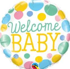 Pienet Foliopallot> Welcome Baby värikkäät pallot foliopallo