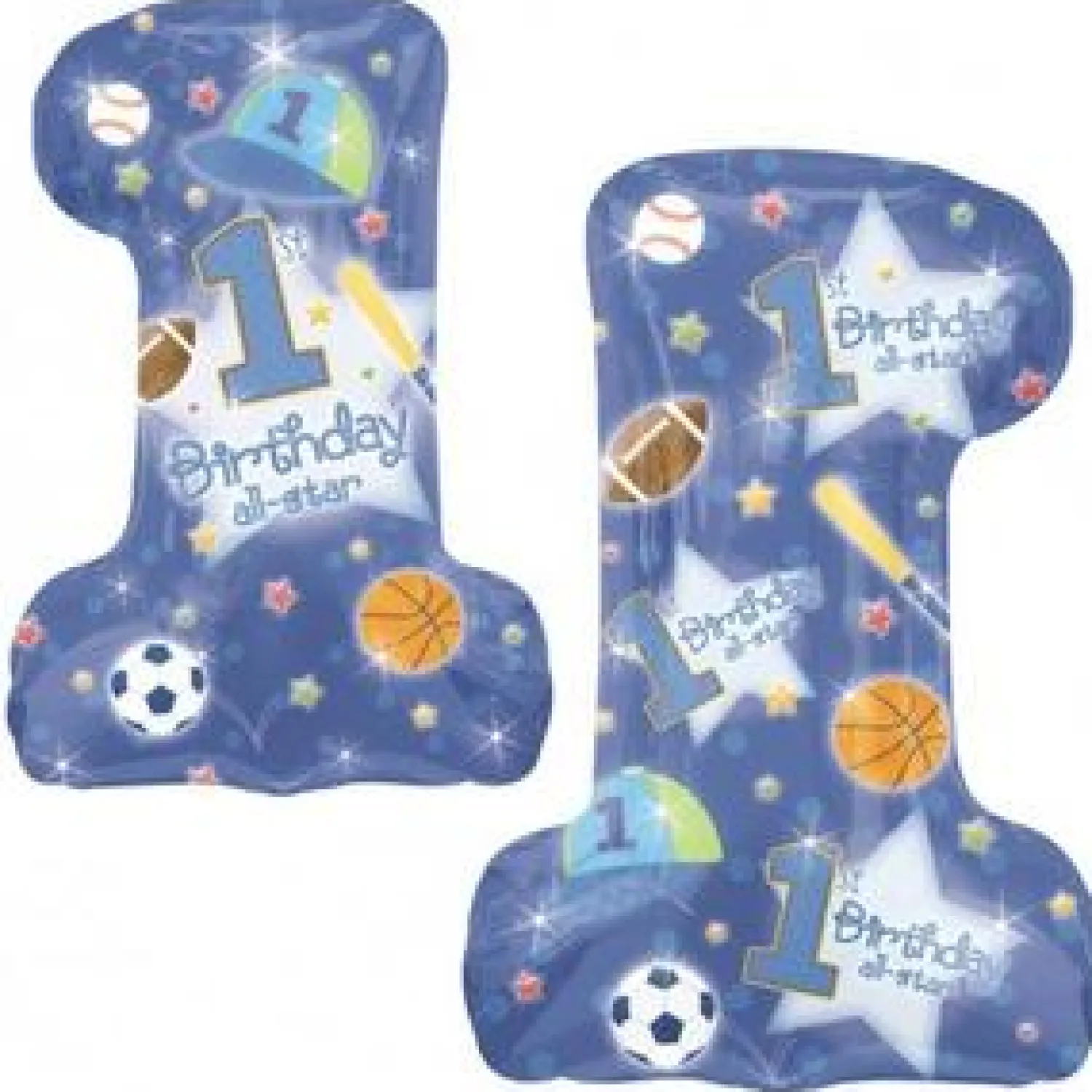Numerofoliopallot|Muotofoliopallot>Anagram International Inc, 7700 Anagram Drive, MN 55344-7307, USA, http://www.anagramballoons.com/ Ykkönen: 1st birthday all star boy muotofoliopallo