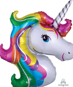 Muotofoliopallot|Vappu>Anagram International Inc, 7700 Anagram Drive, MN 55344-7307, USA, http://www.anagramballoons.com/ Yksisarvisen pää muotofoliopallo